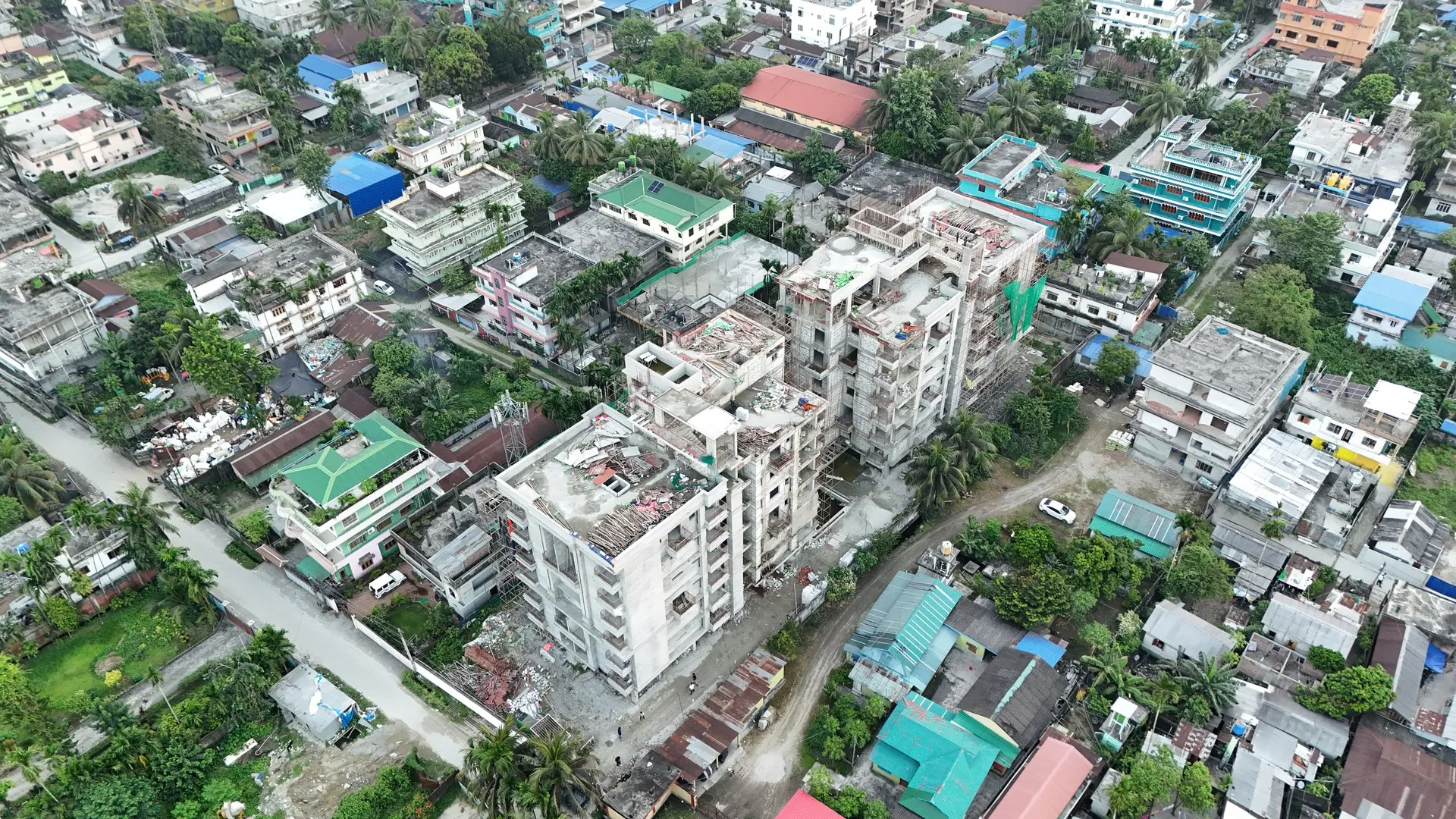 Subham Park residential apartment construction at Bongaigaon
