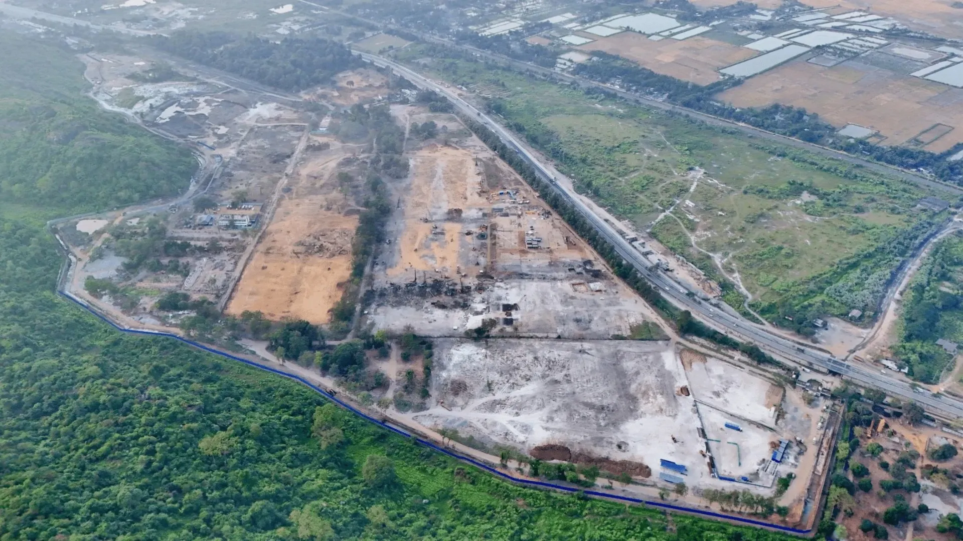 TATA Semiconductor facility boundary wall and perimeter works at Jagiroad