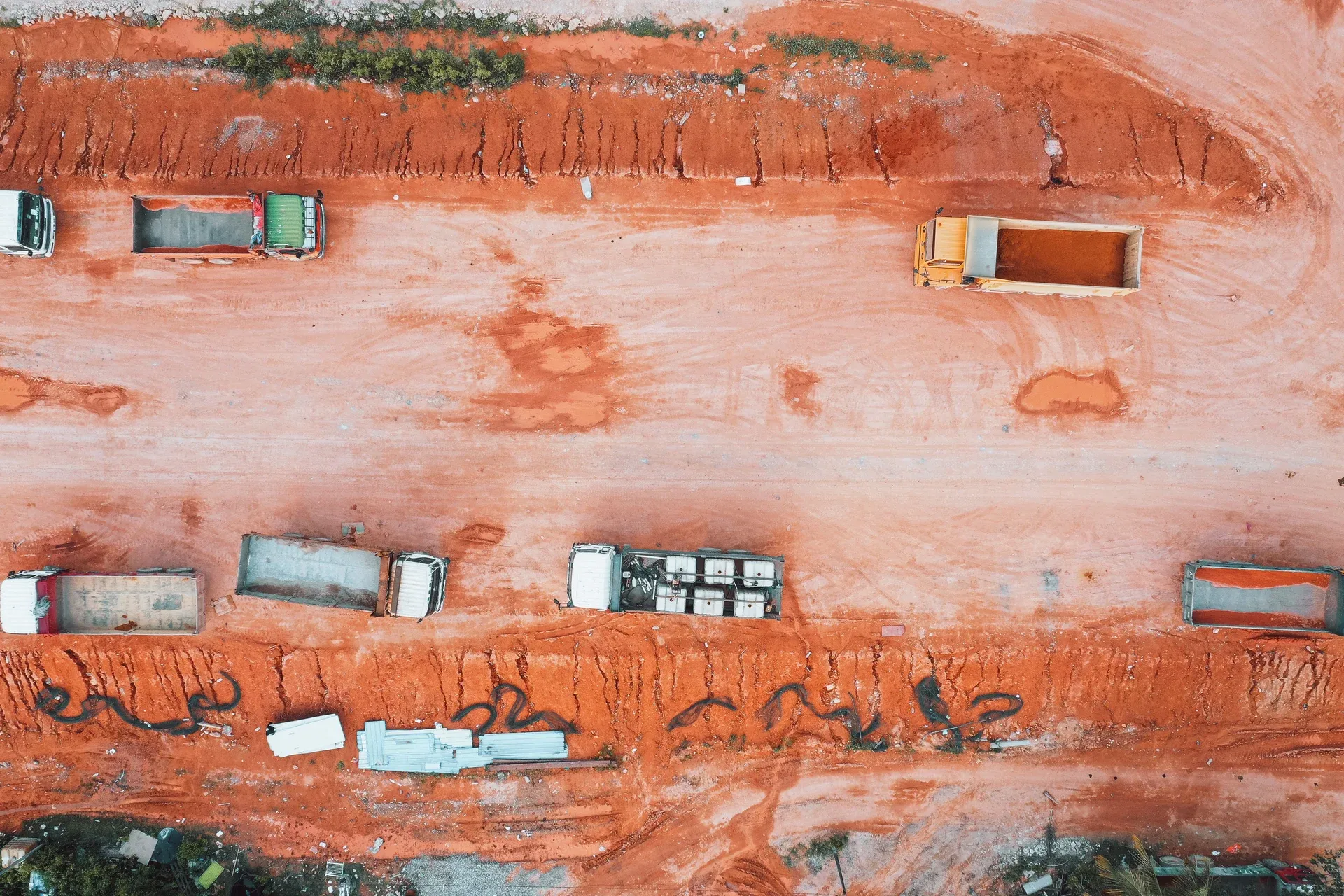 Earthwork excavation, grading, and road base compaction
