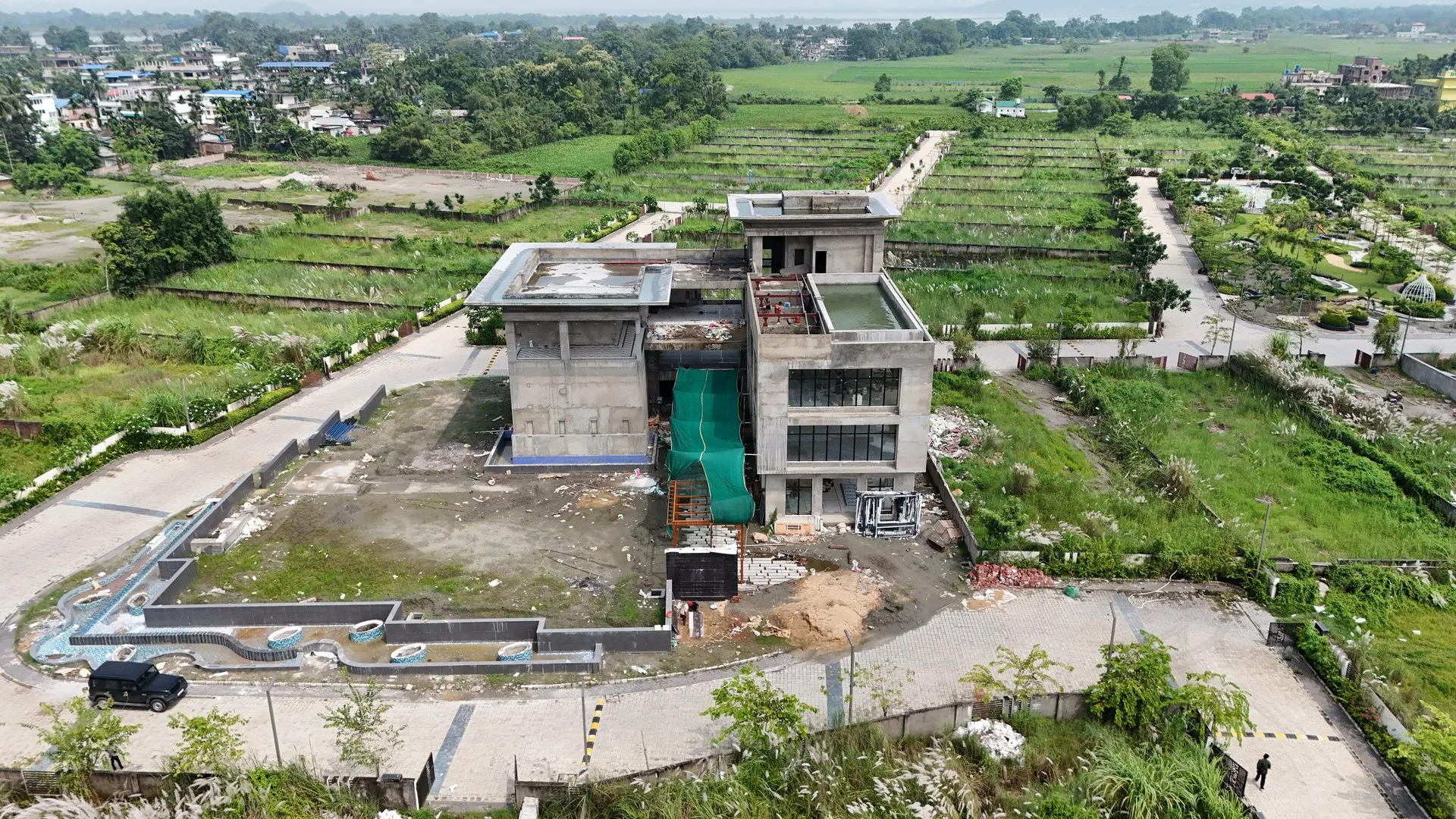 Architectural elevation and facade progress
