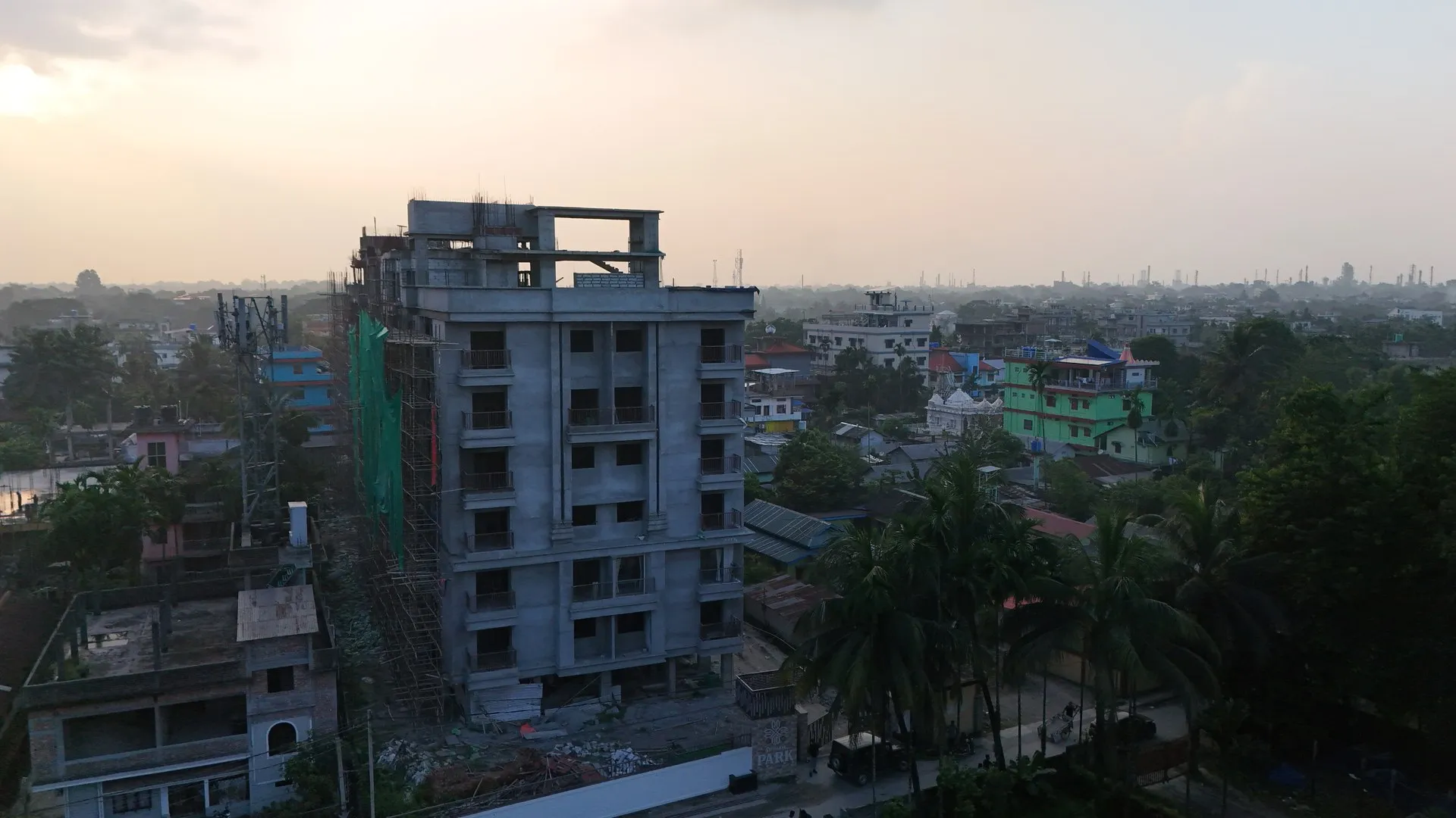 Overall aerial-level site progress in Bongaigaon