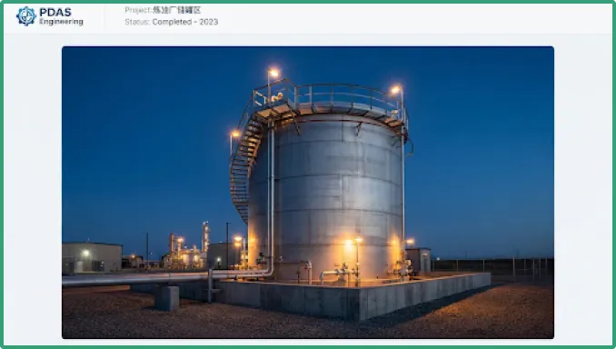 Large storage tanks on an industrial site